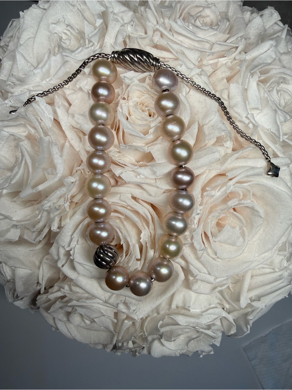 Vintage David Yurman Spiritual Pearl Bead Pull Bracelet - Picture 2 of 10